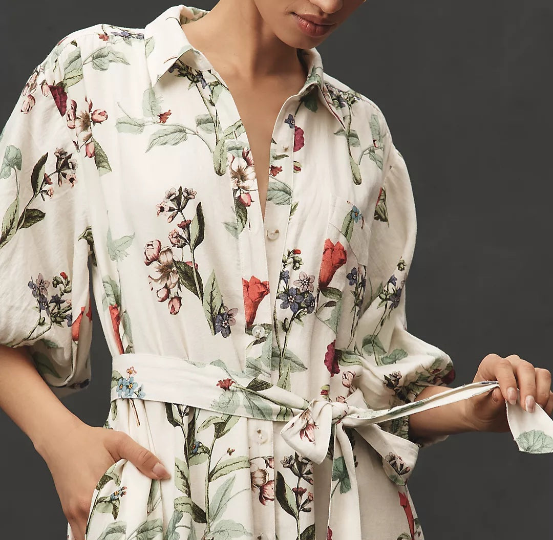 ANTHR⚪️POLOGIE The Mona Linen Shirt Dress by Maeve