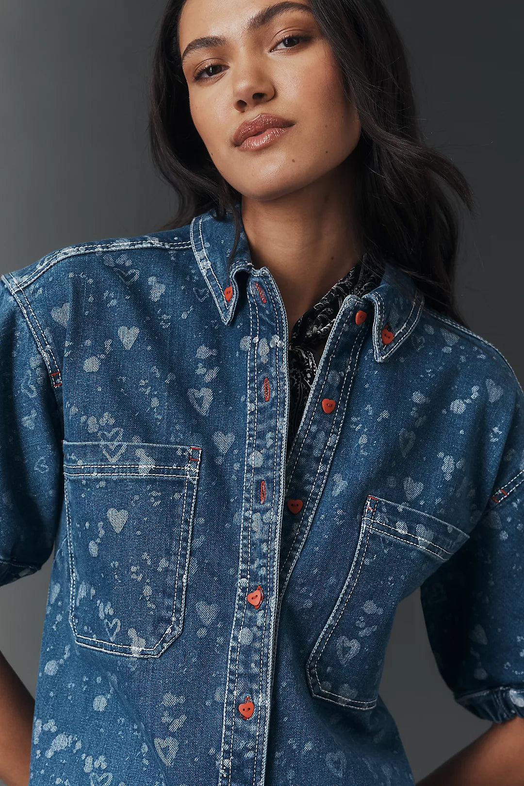 Pilcro Denim Buttondown Shift Dress (Surplus)