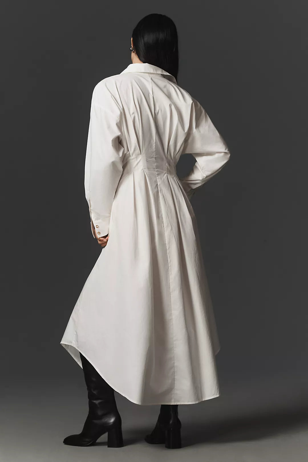 By Anthropologie Pleated Buckle Midi Shirt Dress (Surplus - New)