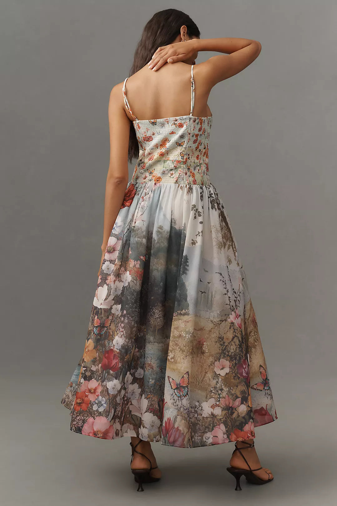 Anthropologie The Muse Basque-Waist Midi Dress