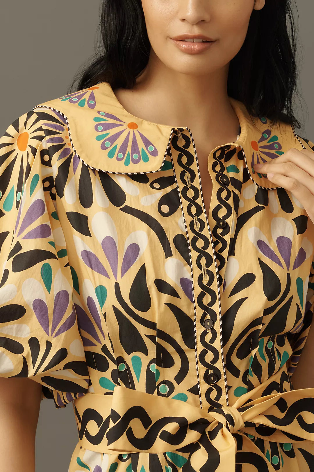 Farm Rio x Anthropologie Puff-Sleeve Printed Romper(Surplus)