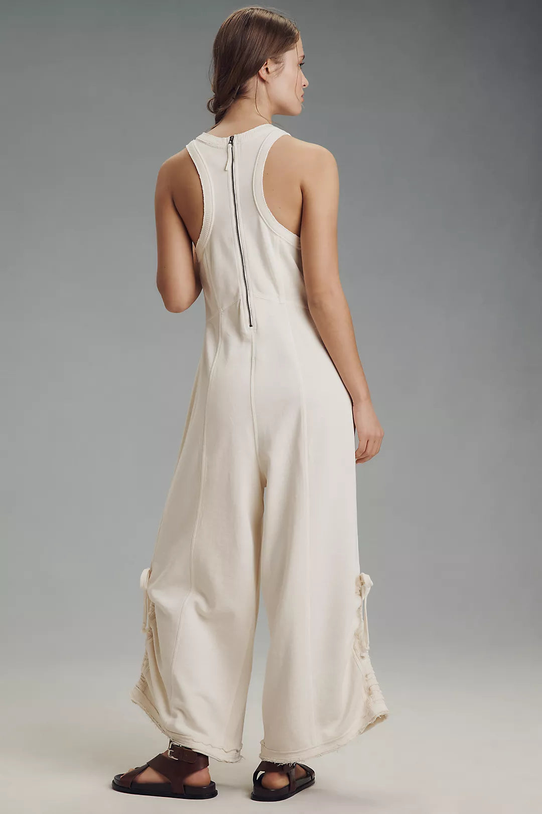 ANTHROPOLOGIE Daily Practice Horizon Wide-Leg Knit Jumpsuit