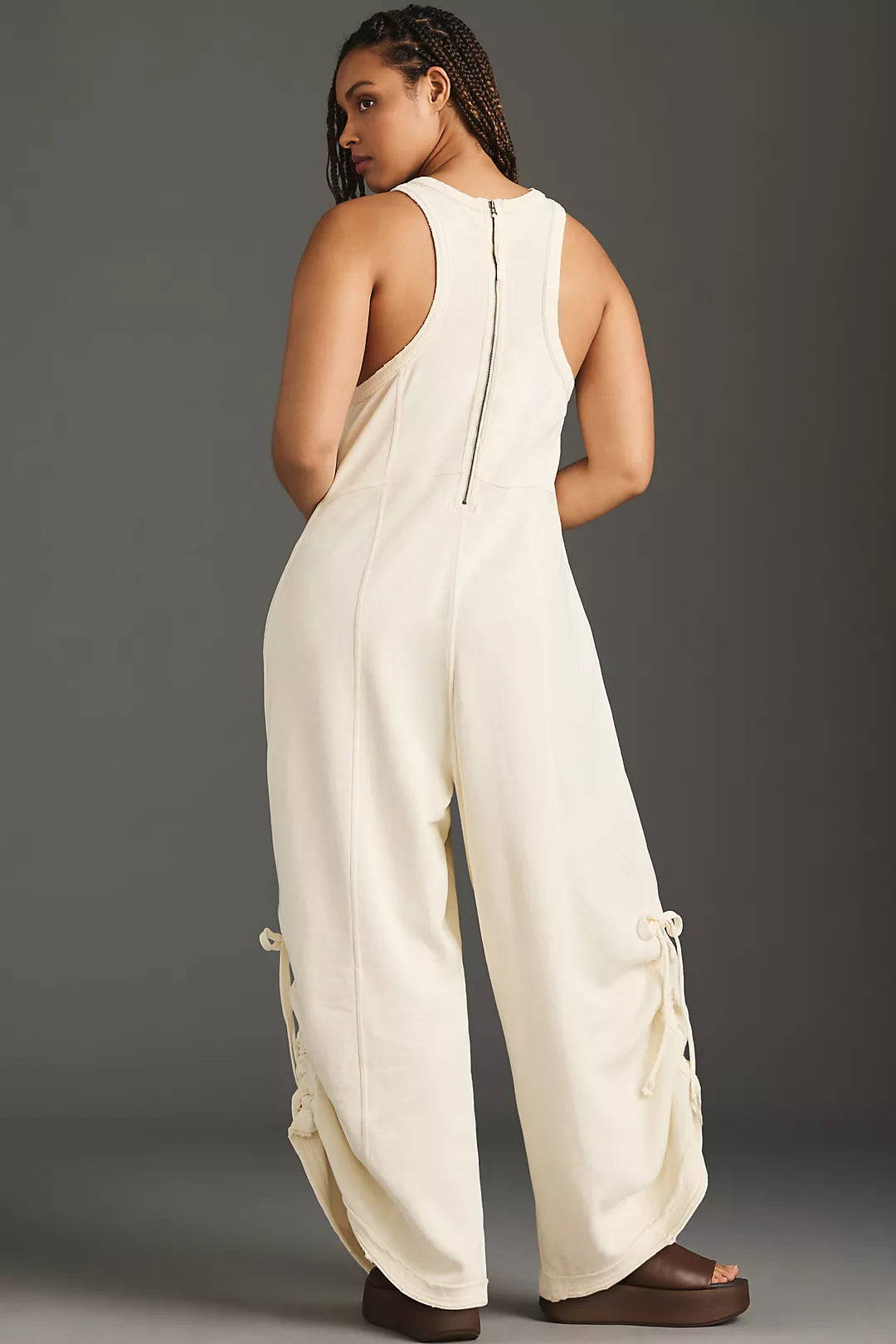 ANTHROPOLOGIE Daily Practice Horizon Wide-Leg Knit Jumpsuit