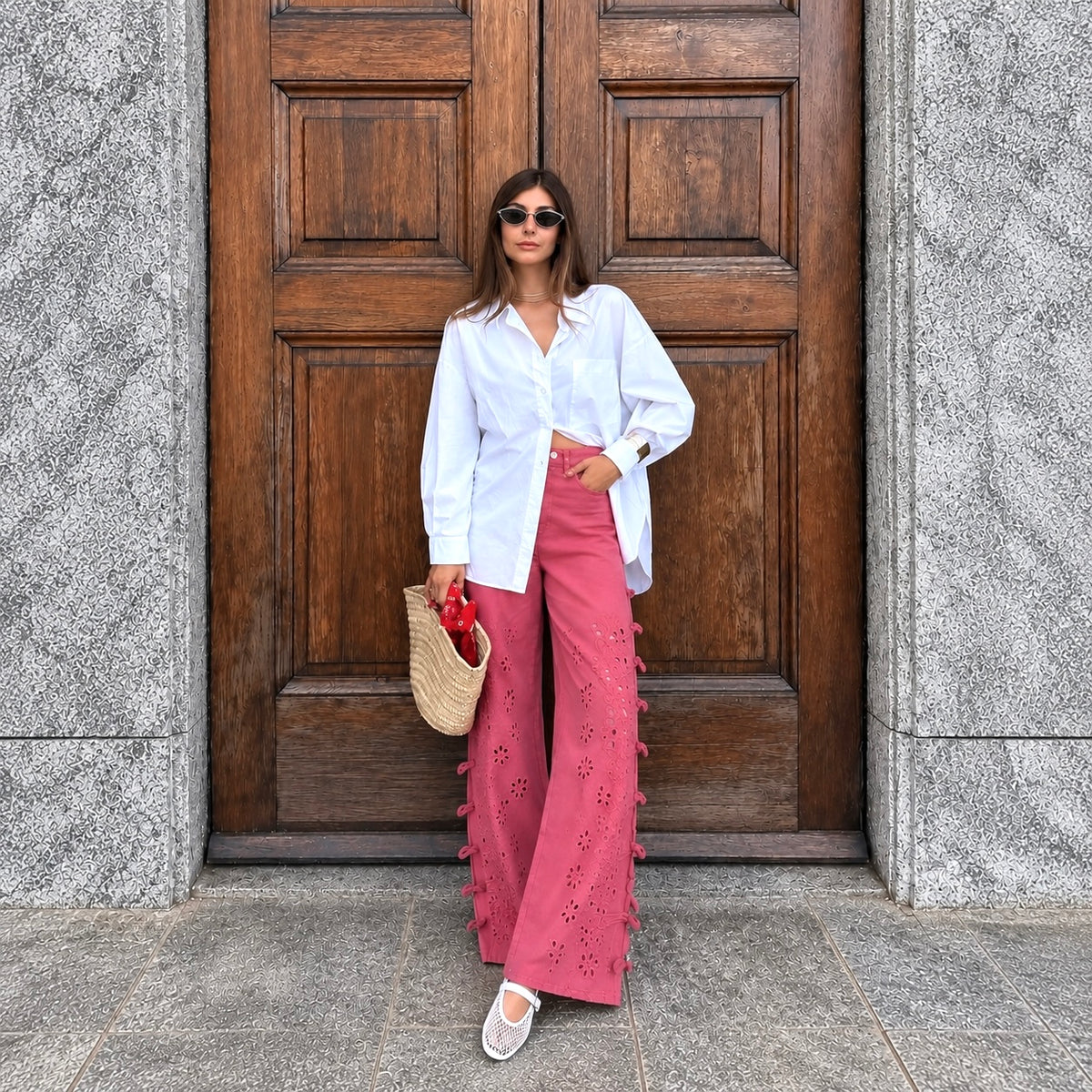 Renatta&Go Pink Wide-Leg Pants (Surplus - New)