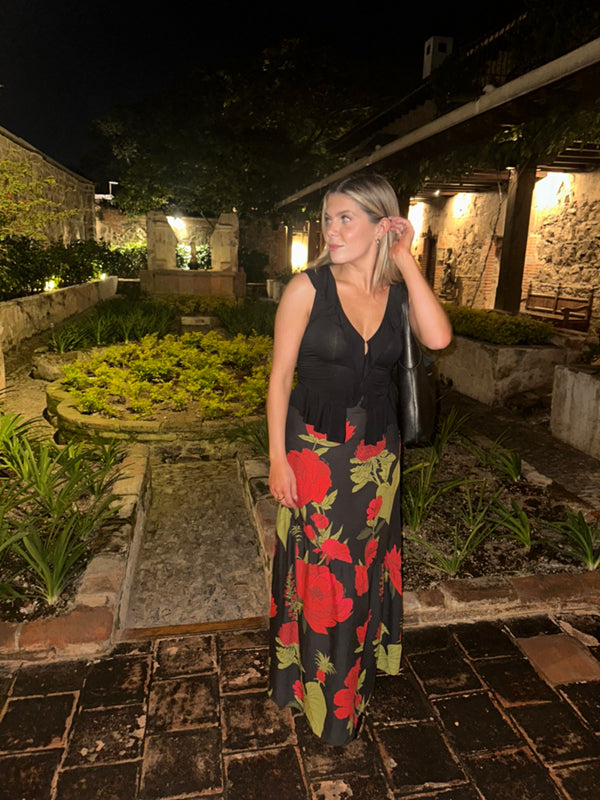 Farm Rio - Floral Maxi Slip Skirt (surplus)