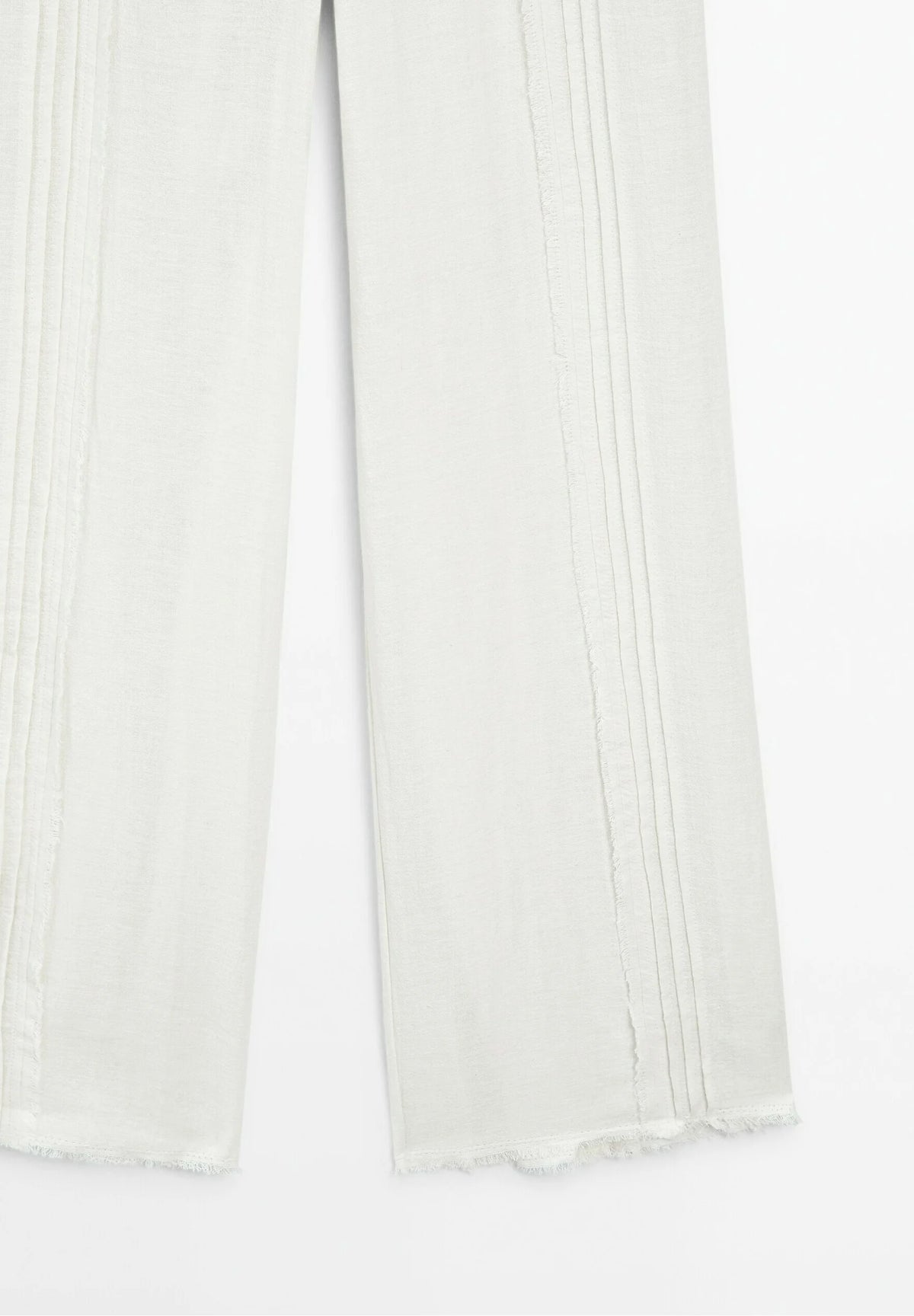 Massimo Dutti Ecru Cotton Blend Top & Wide-Leg Trousers Set (Surplus - New)