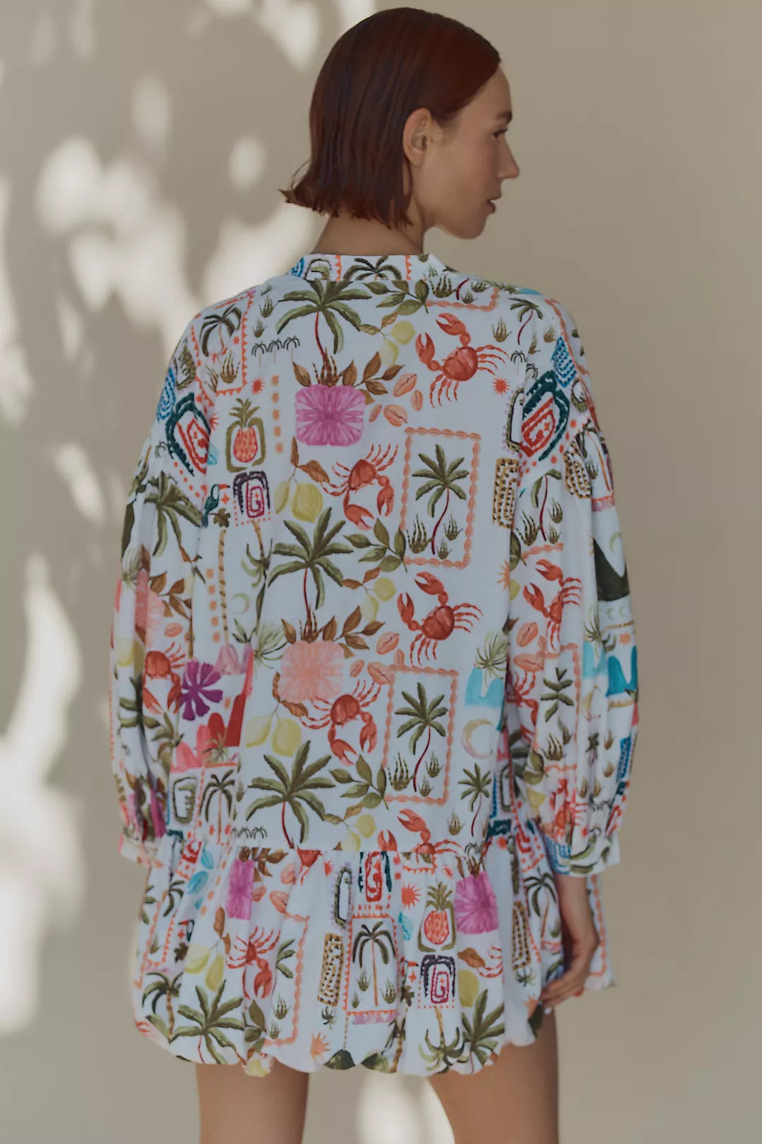 Anthropologie Celandine Printed Bubble Mini Kaftan