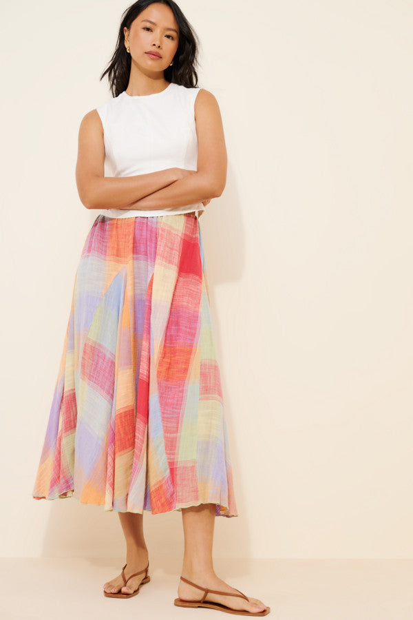 Free People Madras That Linen Maxi Skirt (Surplus)