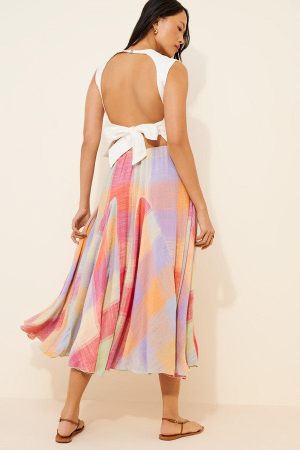 Free People Madras That Linen Maxi Skirt (Surplus)