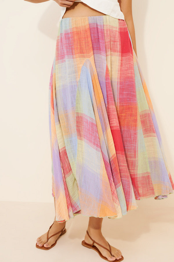 Free People Madras That Linen Maxi Skirt (Surplus)