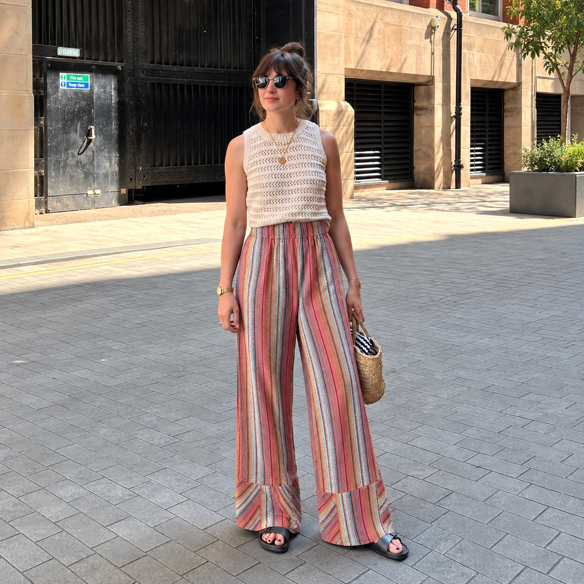 Free People Day's End Stripe Pants in Red Brown Combo (Surplus - New)