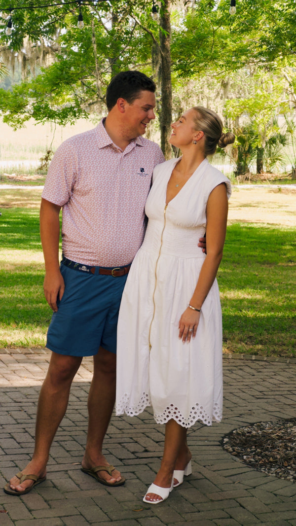 Anthropologie The Tommie Cap-Sleeve Smocked Front-Zip Shirt Dress: Eyelet-Trim Edition(Surplus)