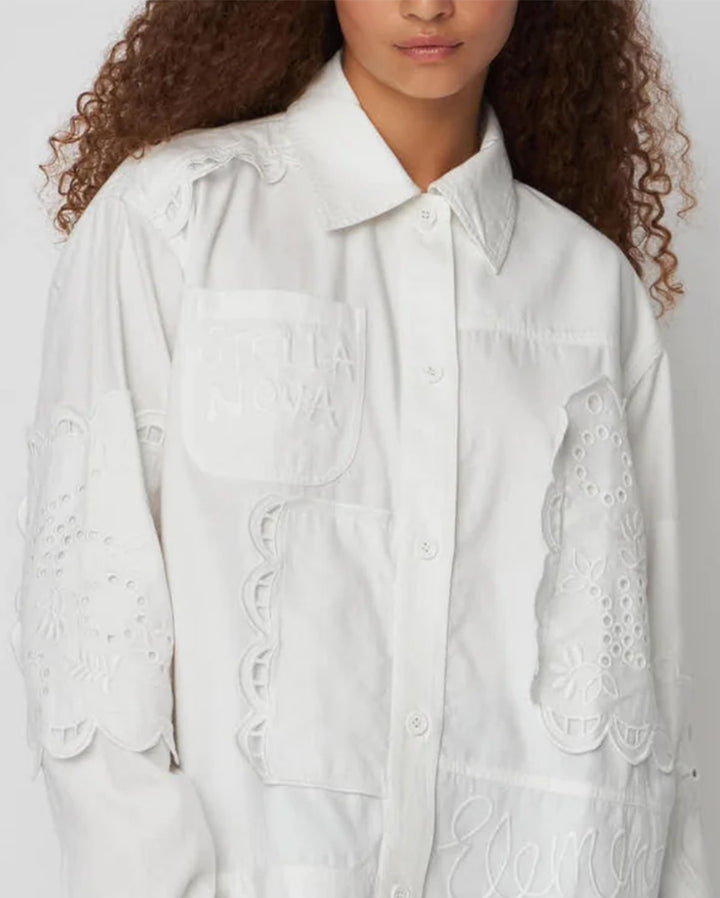 STELLA NOVA Elements Embroidered Cotton White Shirt (Surplus)