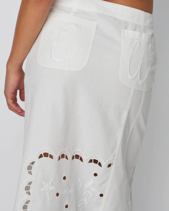 STELLA NOVA Elements Embroidered Cotton White Skirt (Surplus)