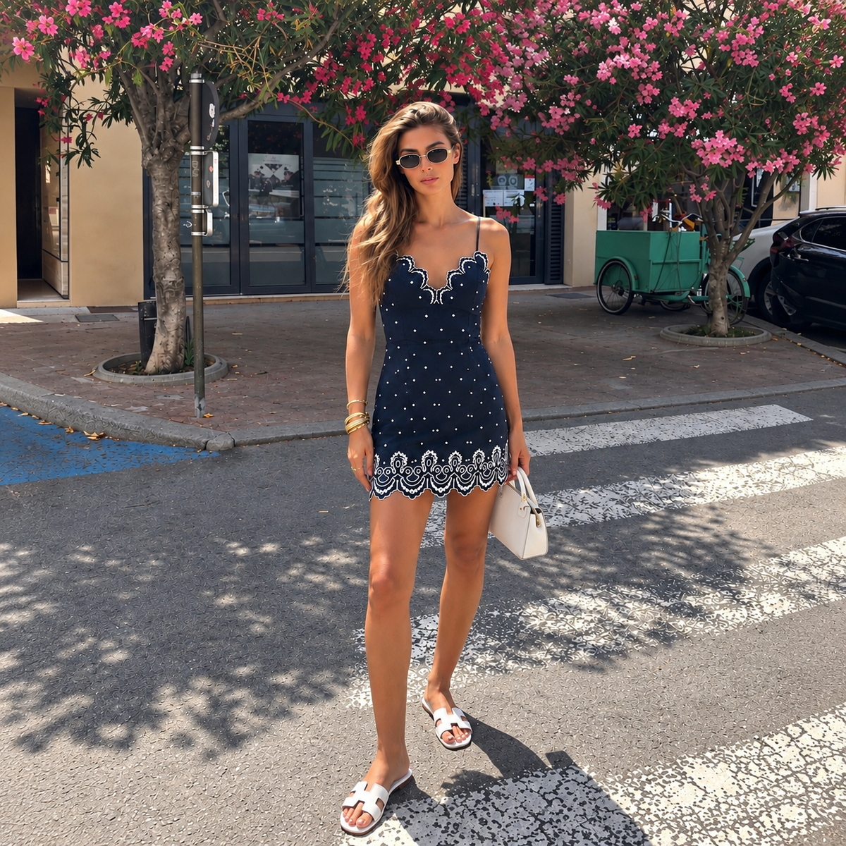 Maeve Embroidered Shift Dress in Blue (Surplus - New)