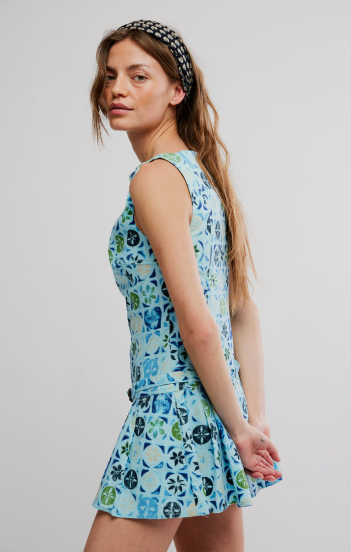 Free People (no belt) dune dancer belted playsuit in sky blue (Surplus)