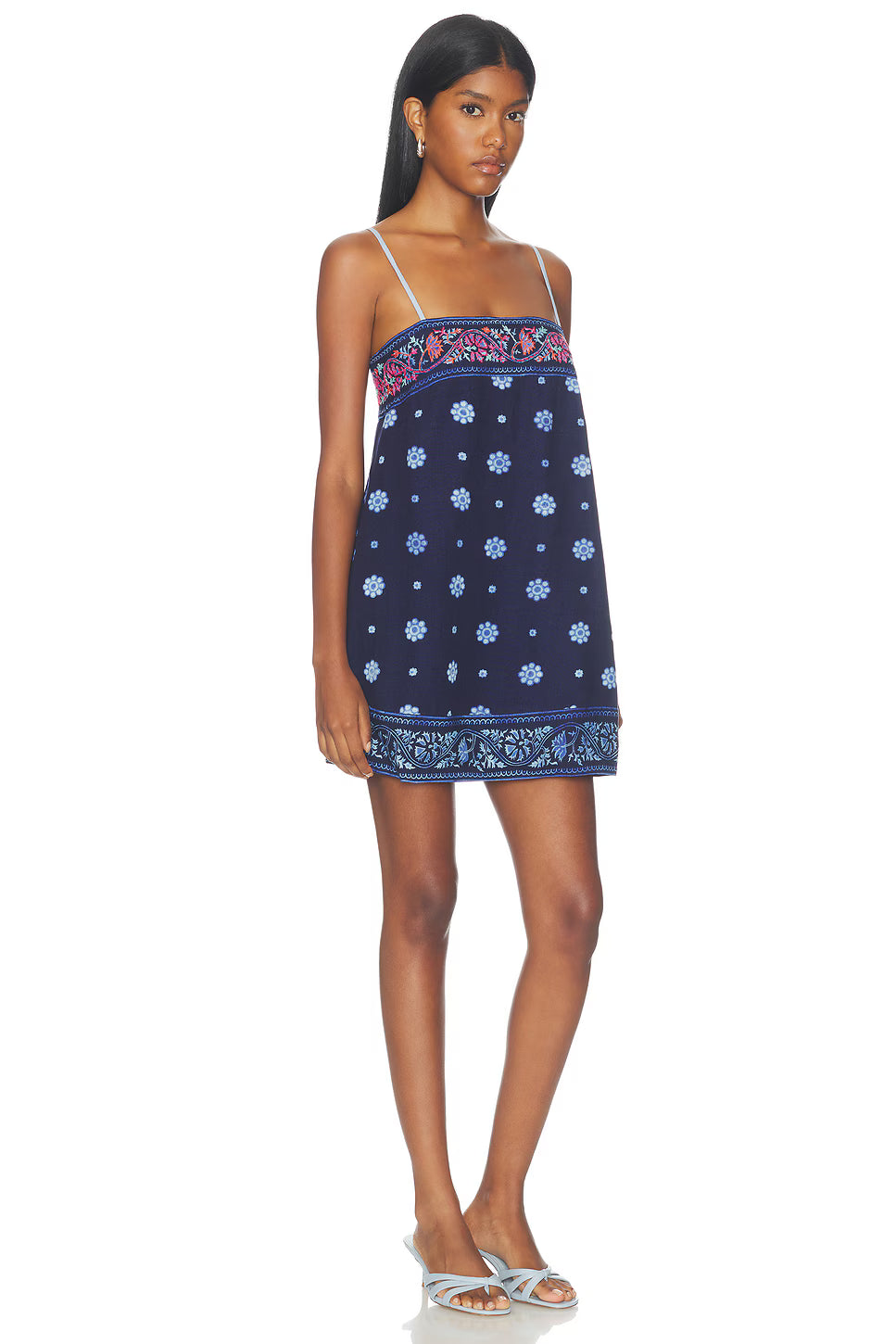 Free People Bali Take Me With You Mini Dress Indigo Combo (Surplus - New)