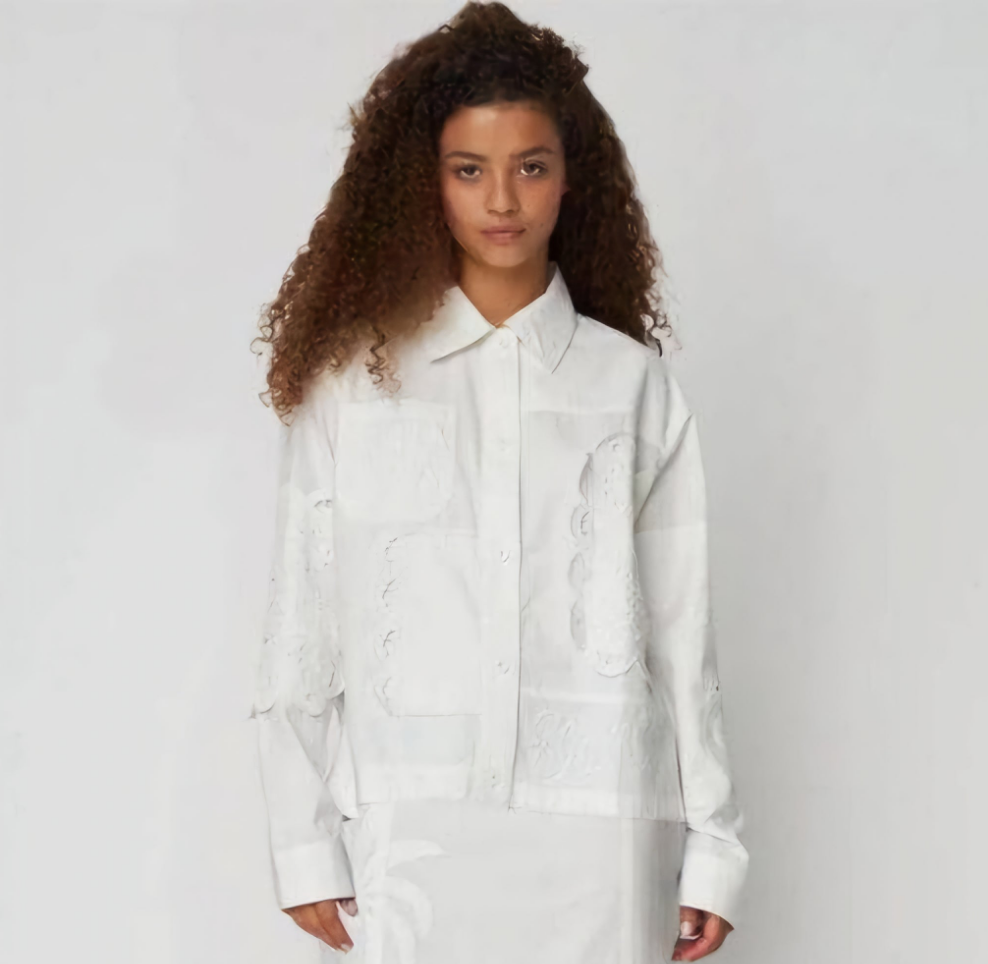 STELLA NOVA Elements Embroidered Cotton White Shirt (Surplus)