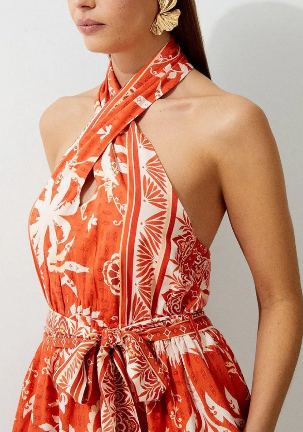 K🤍REN MILLEN Printed Viscose Cross Body Woven Mini Dress