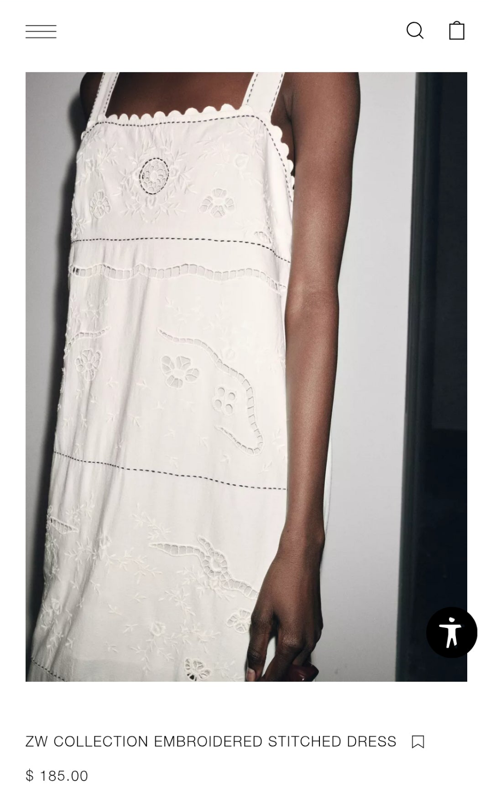 ZAR🤍 Embroidered Midi Dress