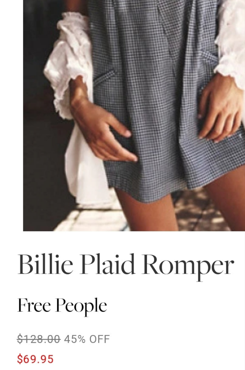 FREE PE⚪️PLE Billie Romper Indigo & White