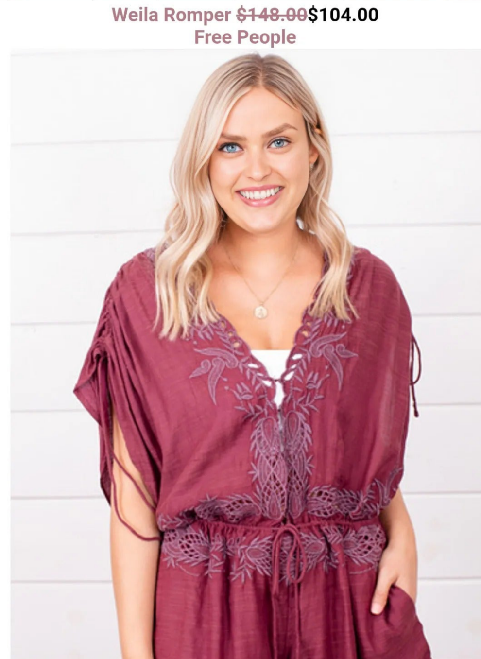 FREE PE⚪️PLE Weila Romper Plum Floral