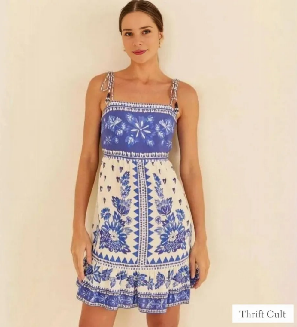 FARM RI⚪️ Short Floral Beauty Dress