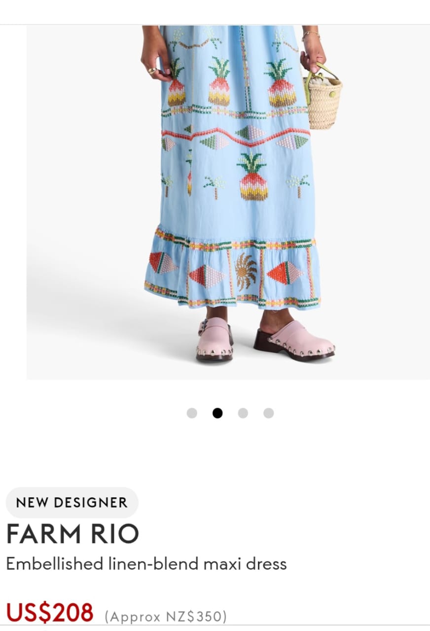 FARM RI⚪️ Embellished Linen-Blend Maxi Dress