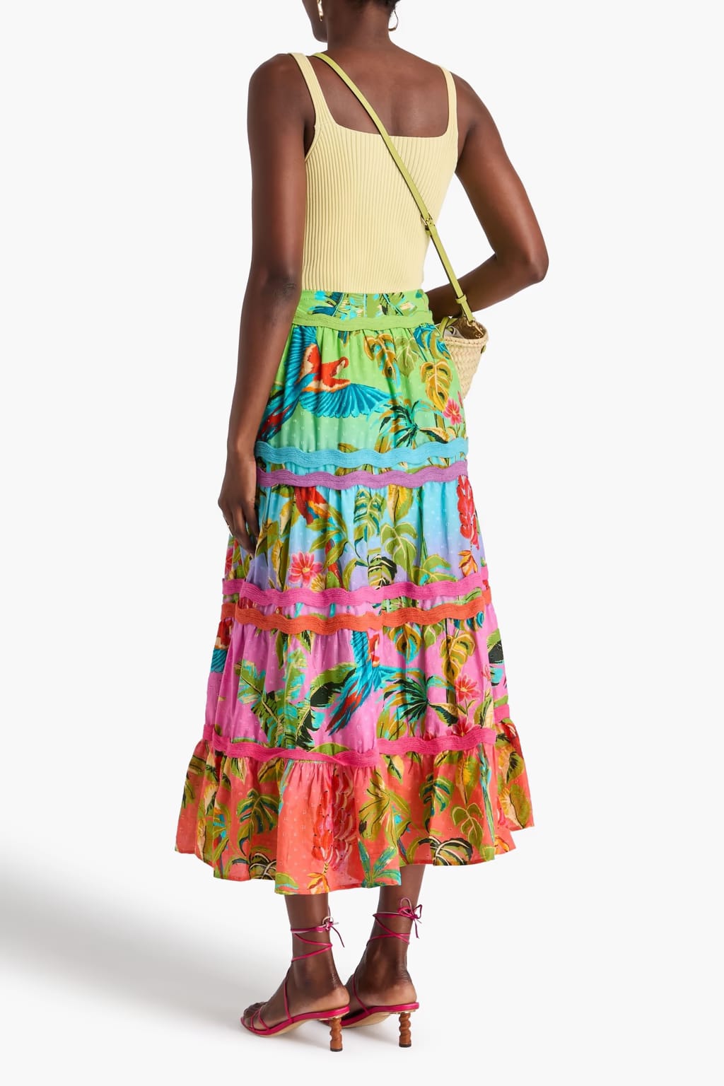 FARM RIO Printed Cotton Midi Skirt (Surplus)