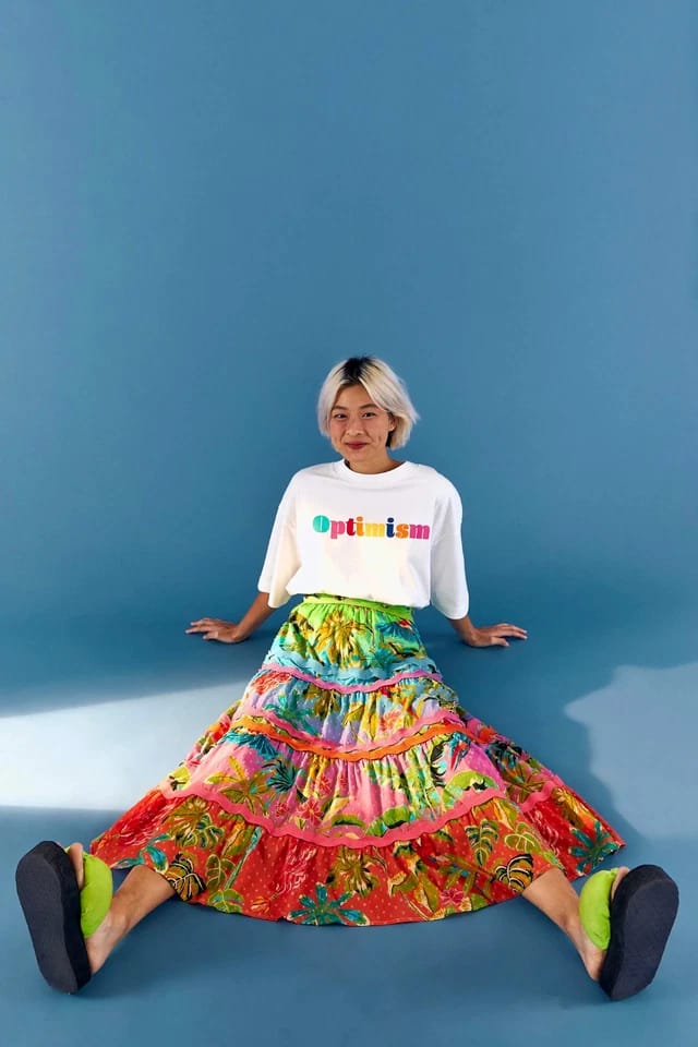 FARM RIO Printed Cotton Midi Skirt (Surplus)