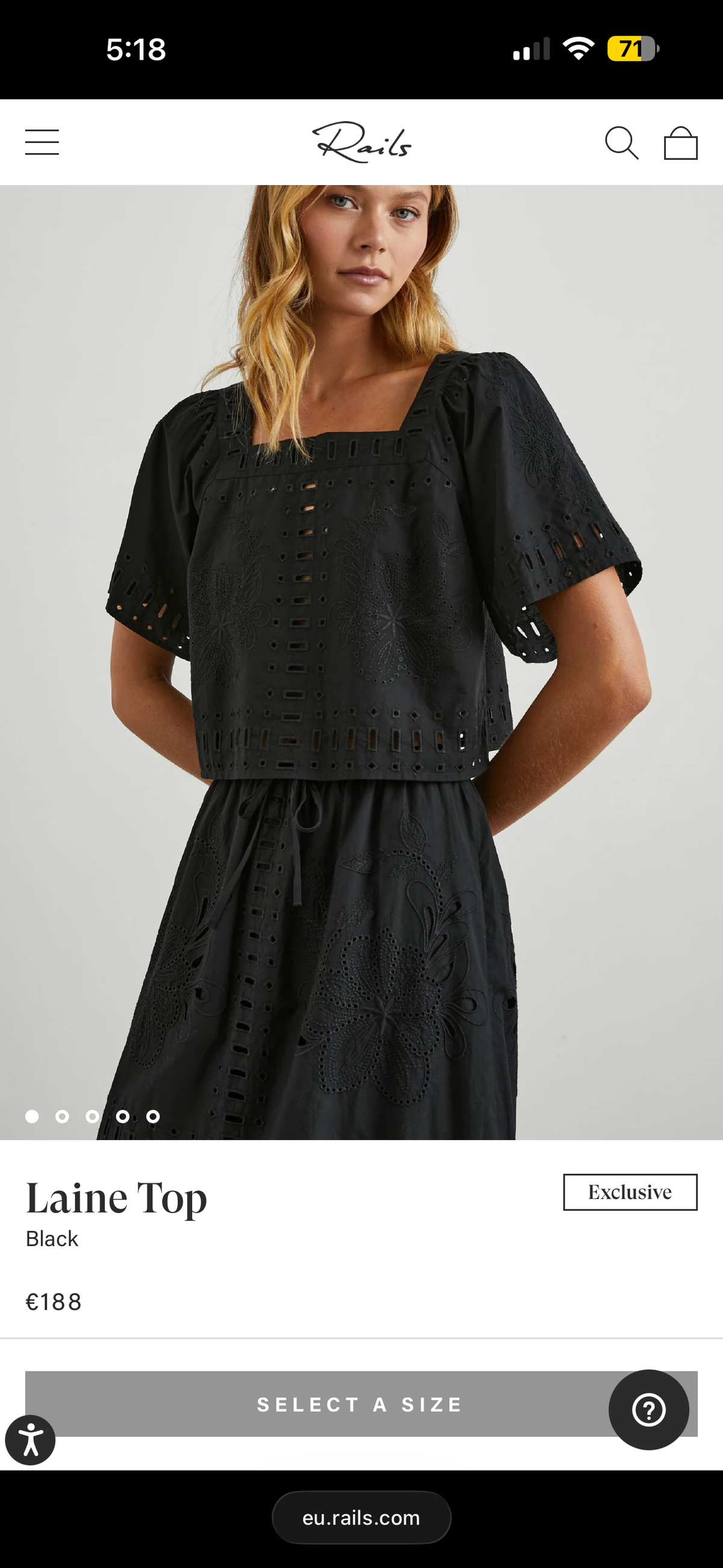 Rails Laine Top in Black (Surplus - New)