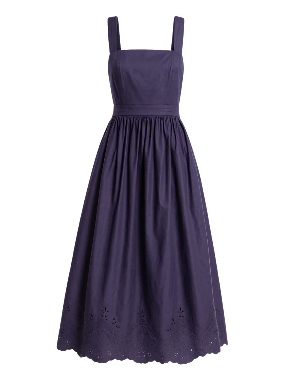 Karina Grimaldi Mora Embroidered Dress in Navy