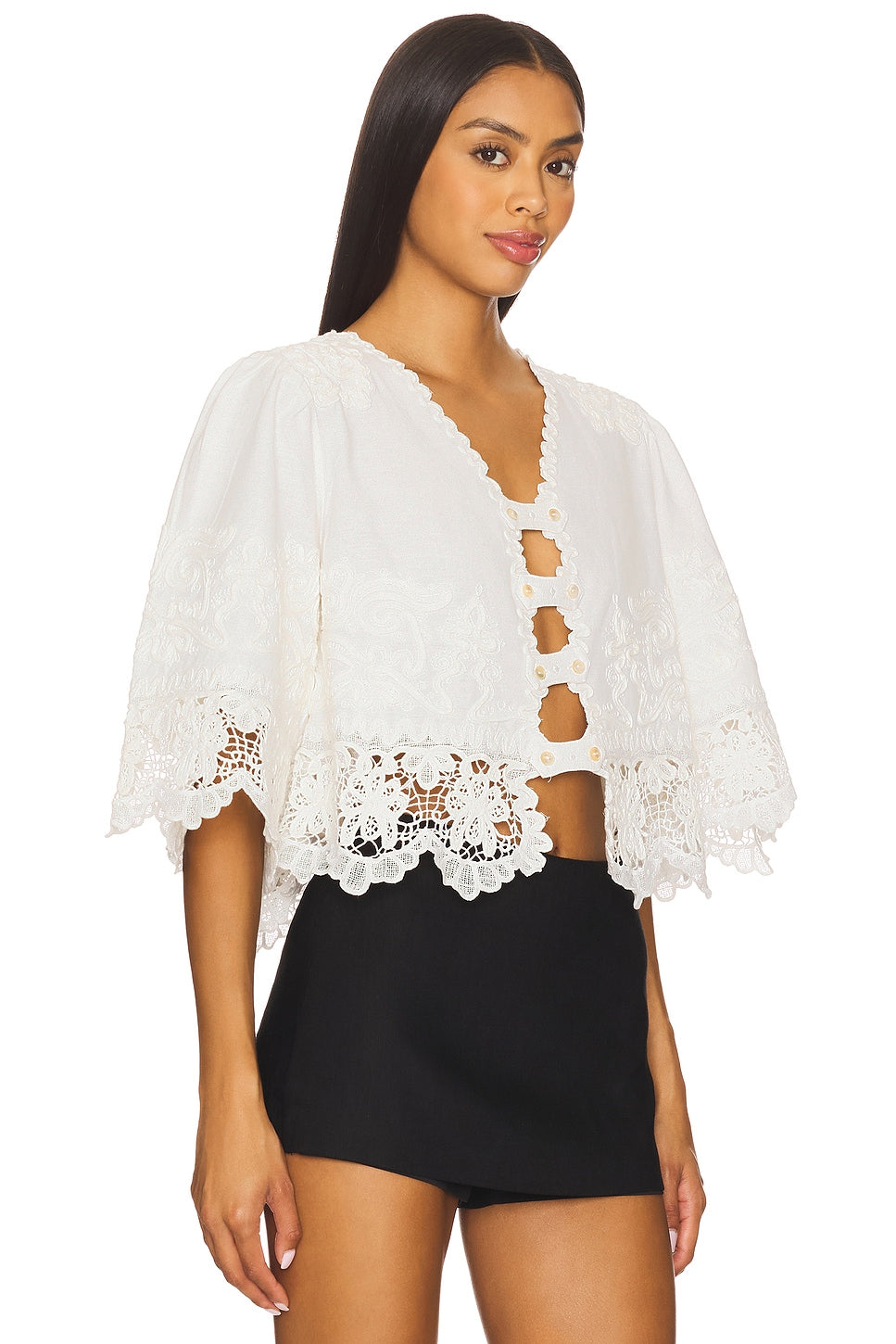 Sea New York Iyla Soutache Top in White (Surplus)