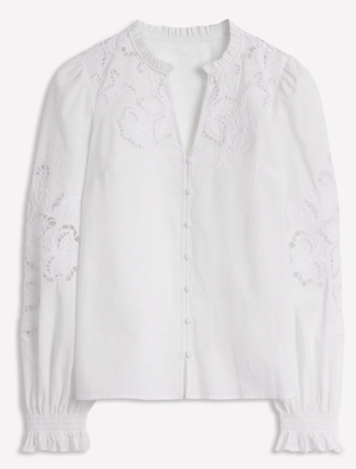 B⚪️DEN Cutwork Embroidered Blouse-White