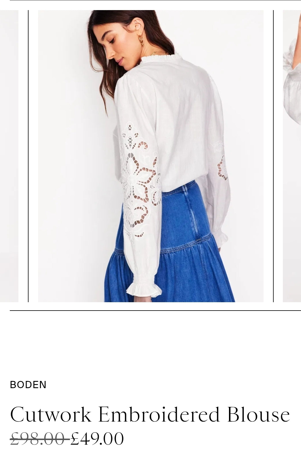 B⚪️DEN Cutwork Embroidered Blouse-White