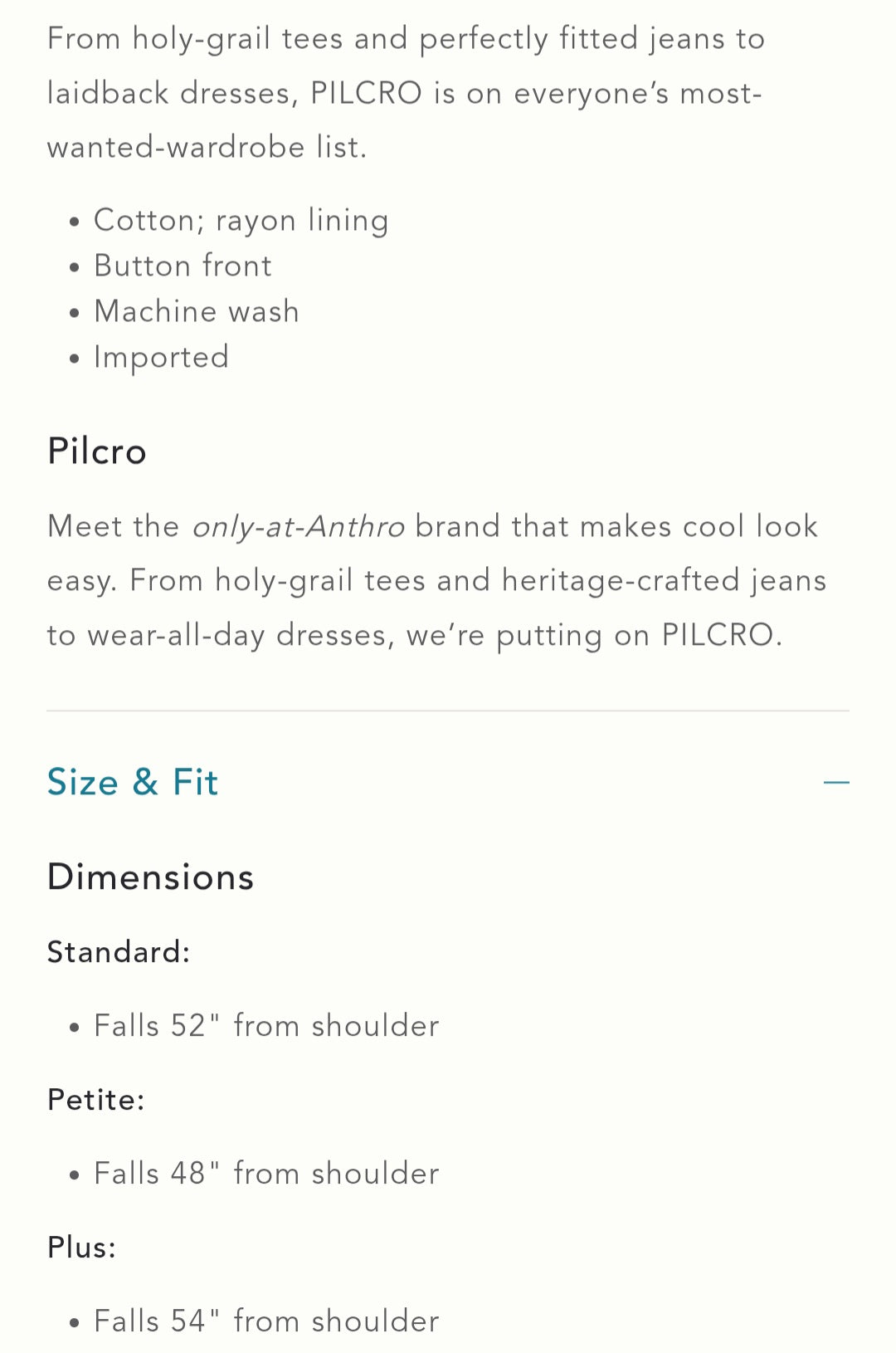 ANTHR⚪️POLOGIE Pilcro Asymmetrical Button-Front Wrap Shirt Dres