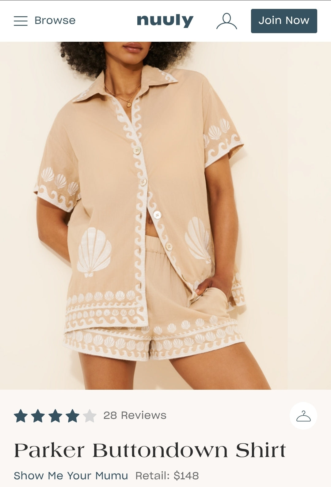 SH⚪️W ME YOUR MUMU Parker Buttondown Shirt & Shorts Set