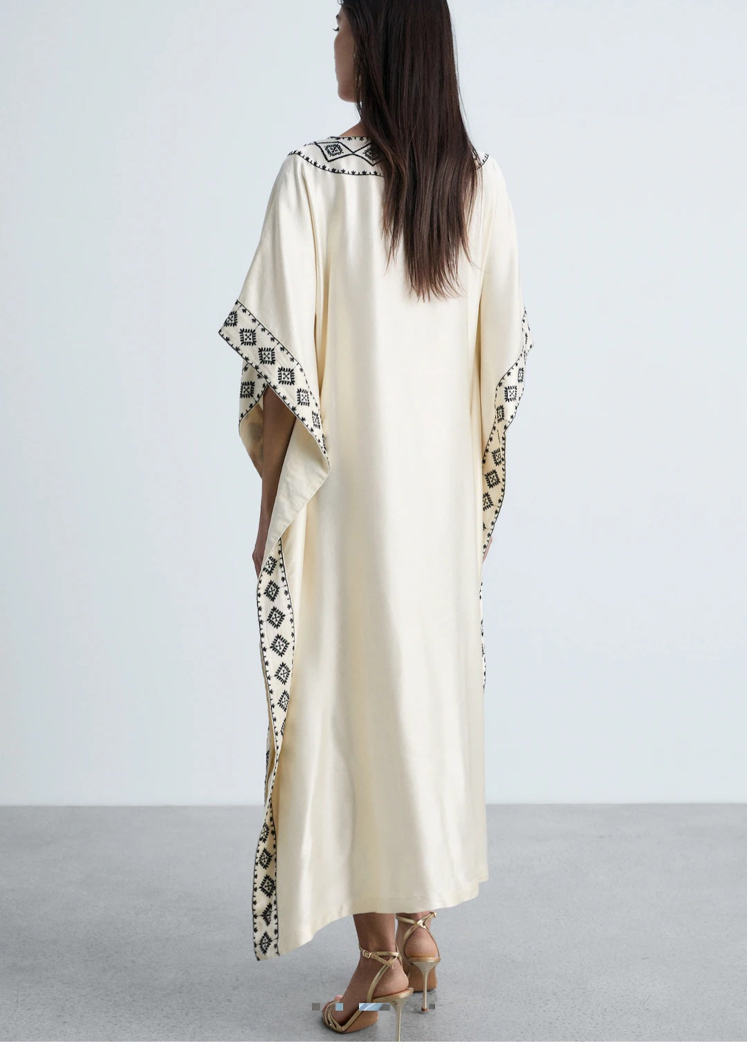 Mango Embroidered satin caftan (Surplus)