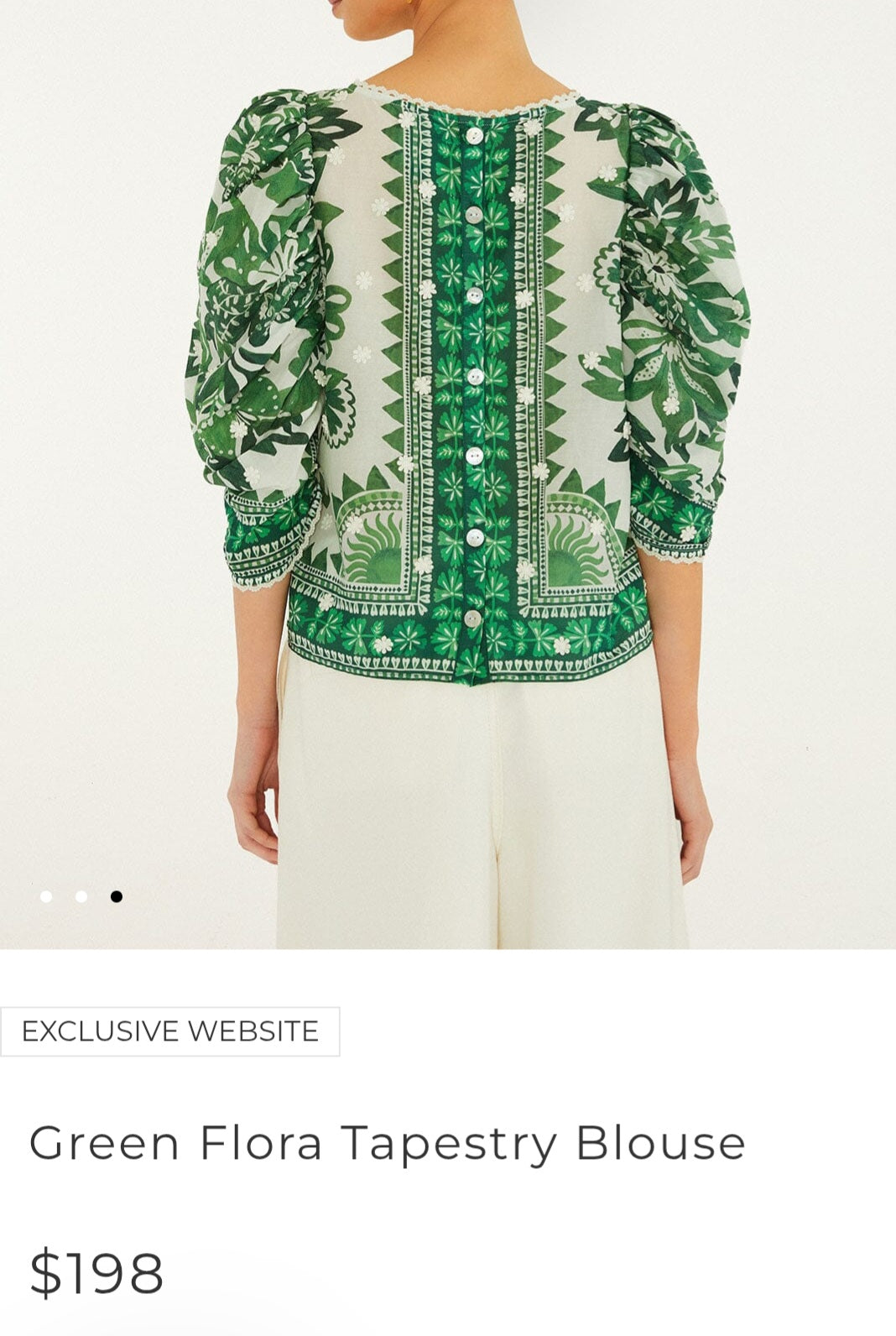 Farm Rio (Surplus) Green flora tapestry blouse