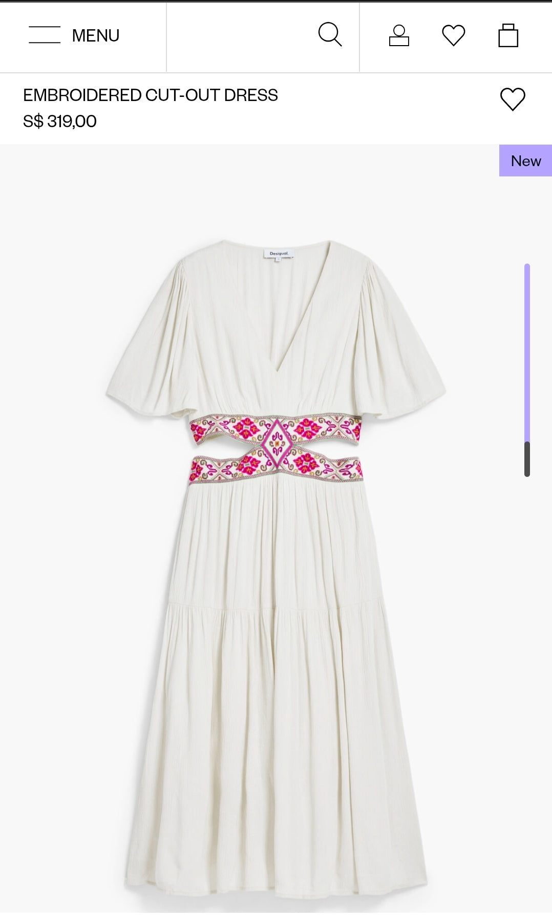 Desigual (surplus) Embroidered cut-out dress