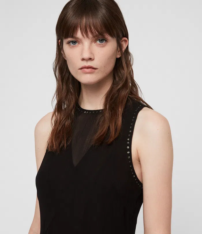 Allsaints Eleanor Black Stud Dress (Surplus - New)