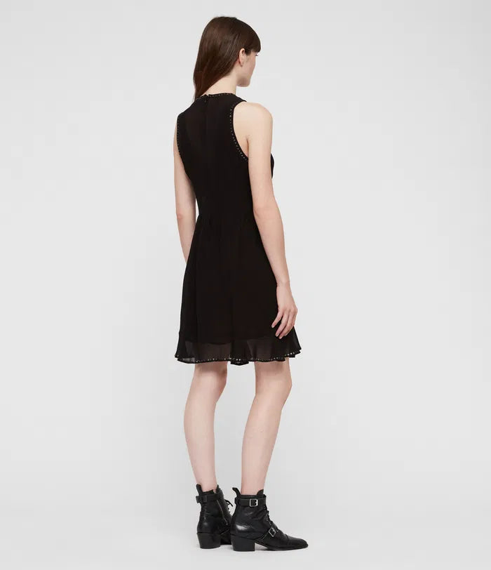 Allsaints Eleanor Black Stud Dress (Surplus - New)