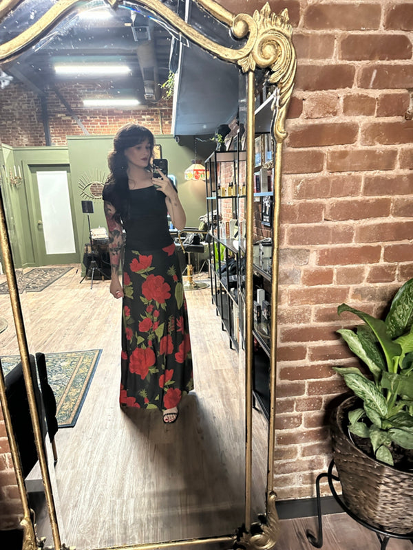 Farm Rio - Floral Maxi Slip Skirt (surplus)