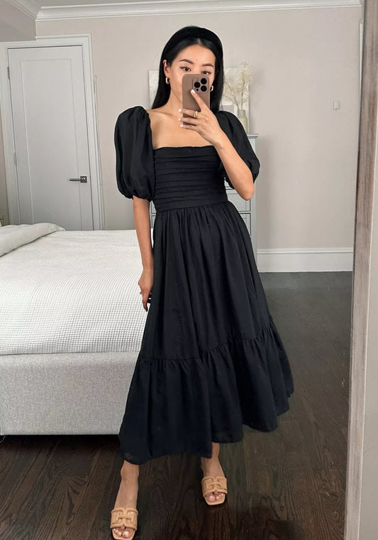 ABERCR⚪️MBIE & FITCH
Emerson Puff Maxi- Day dress - black