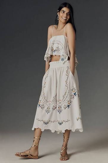 Anthropologie Hanky Cropped Cutwork Tank Top (Surplus - New)
