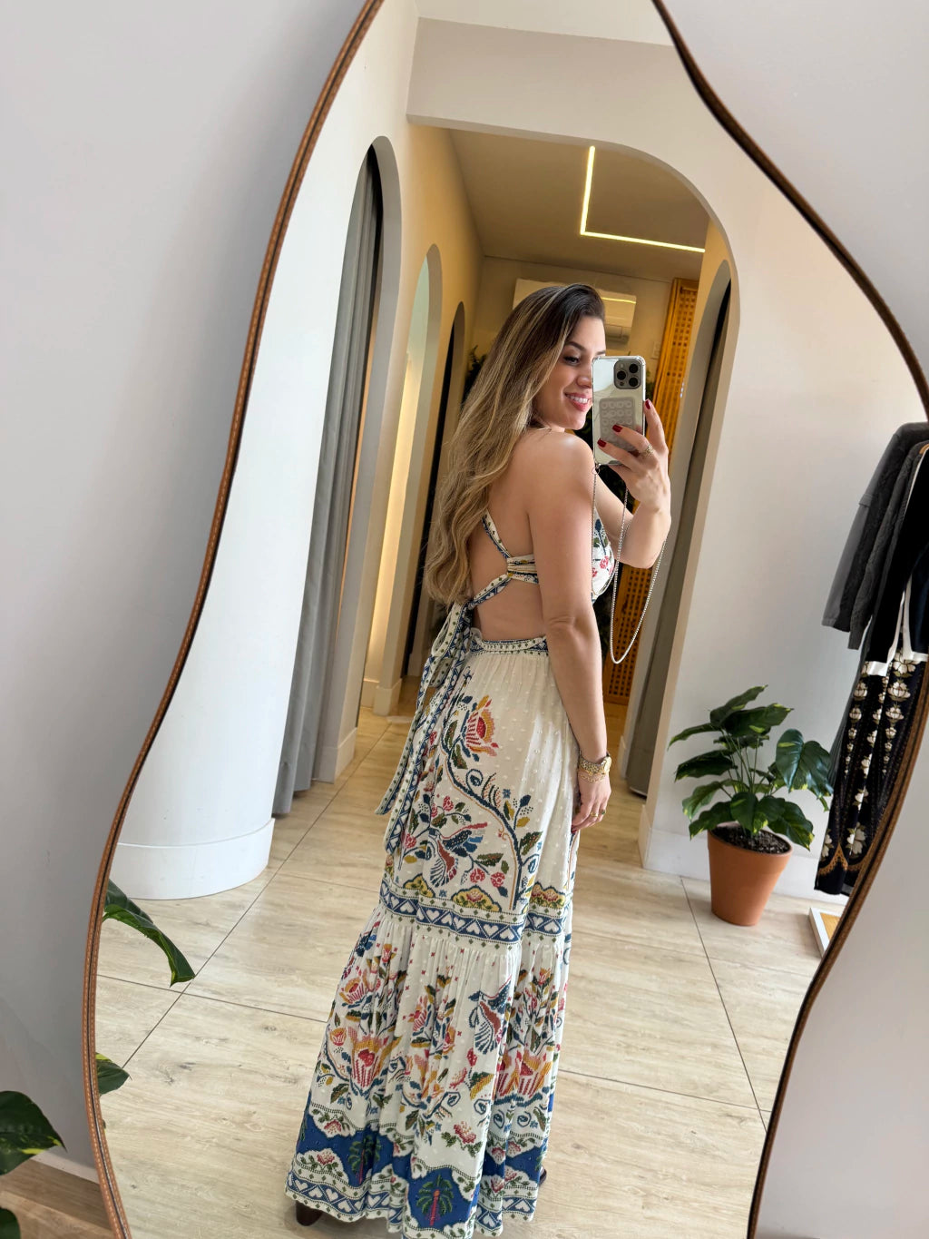 FARM RIO Sand Aura Floral Sleeveless Midi Dres (Surplus Piece)