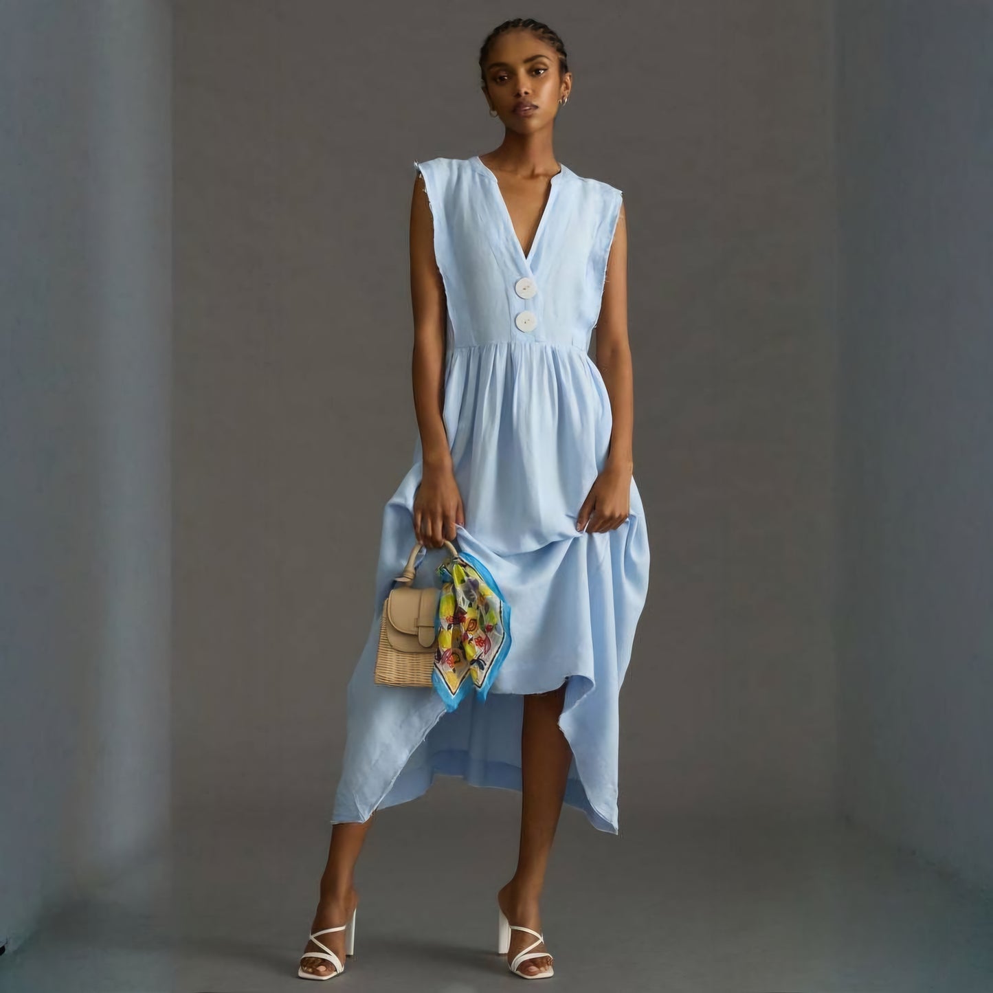 ANTHROPOLOGIE V-Neck Apron Dress (Surplus)