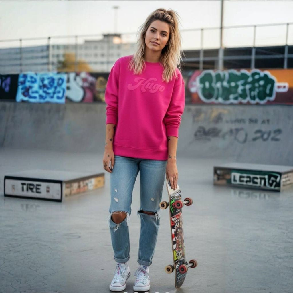 Hugo Regular-fit sweatshirt with retro logo(Surplus)