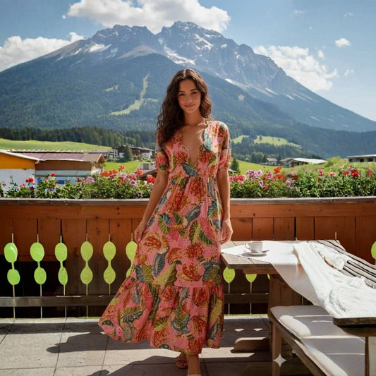 FARM RIO Laise dress with toucan curls