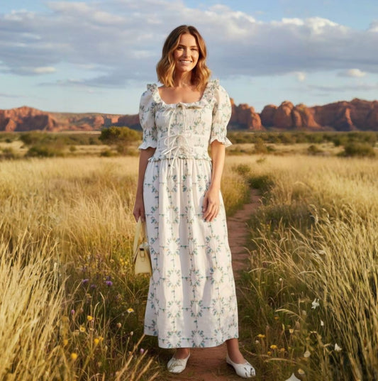 Damson Madder Heidi Embroidered Midi Dress(Surplus)